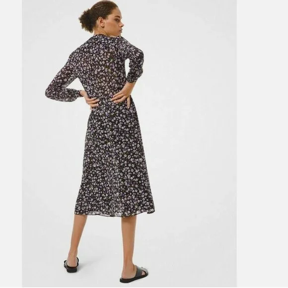 Michael Kors Floral Georgette Shirtdress Orchid Haze - Picture 5 of 5